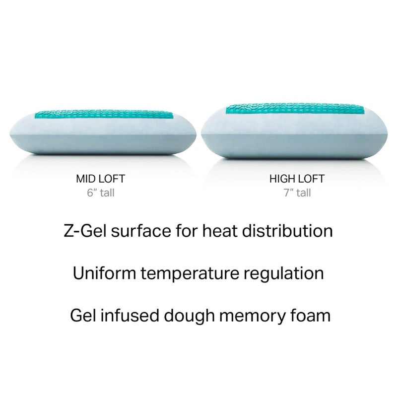 MALOUF Z Gel-Infused Dough Memory Foam + Z Gel Pillow - Removable Tencel Cover - Queen - High Loft - Image 2